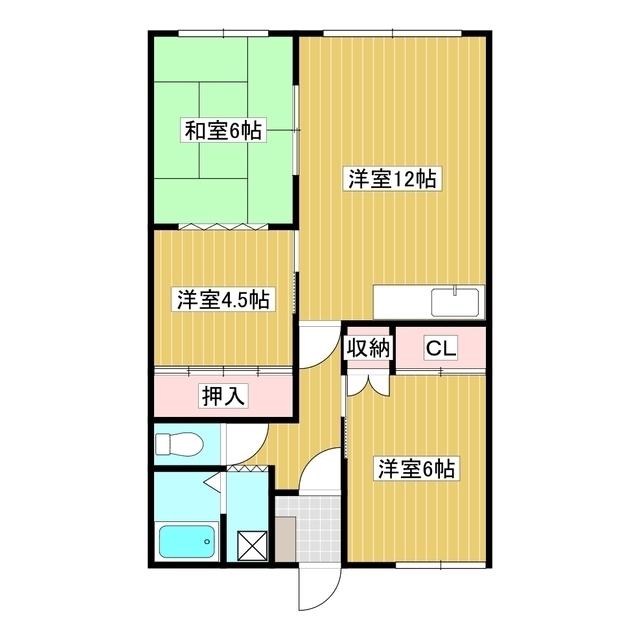 サンハイツS(3LDK/2階)の間取り写真