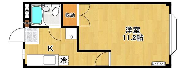ドエル富田(2K/1階)の間取り写真