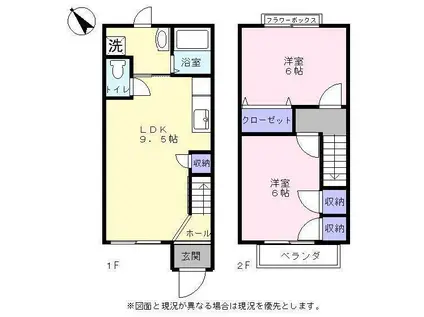 ひまわりハイム(2LDK/1階)の間取り写真