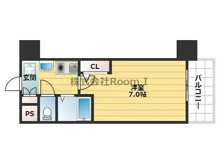 エスリード上本町北(1K/11階)の間取り写真