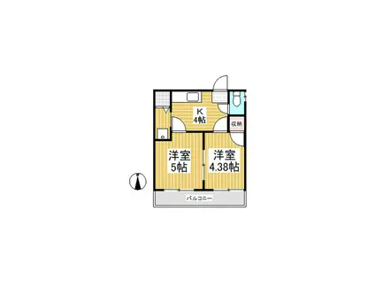 常入ハイツ(2DK/2階)の間取り写真