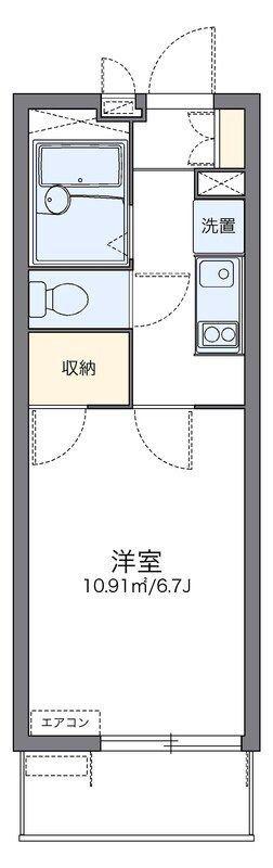 レオパレスソレイユ箕面(1K/1階)の間取り写真