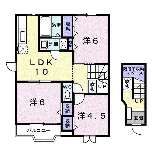 ソレイユM(3LDK/2階)の間取り写真