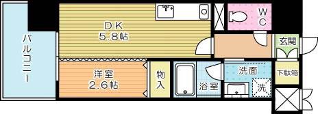 デザイナーズ ザ・レトロ(1DK/6階)の間取り写真