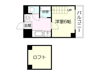 UEハウス6番館 鹿児島市(1K/4階)の間取り写真