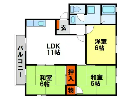 アピア560KII(3LDK/2階)の間取り写真