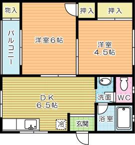マキシム貴船(2DK/2階)の間取り写真