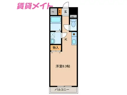 GREEN HILLS(ワンルーム/1階)の間取り写真