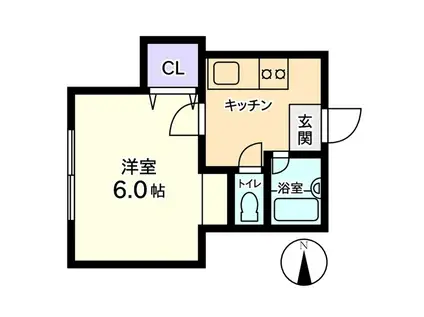 信開セルーラ泉台1(1K/1階)の間取り写真