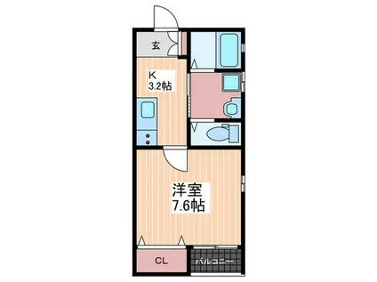 JAROUNIEB(1K/1階)の間取り写真