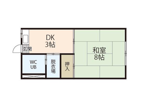 田川ビル(1DK/3階)の間取り写真