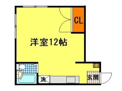 みなとやコーポ(ワンルーム/4階)の間取り写真