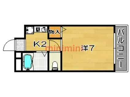 アビタシオンI(1K/3階)の間取り写真