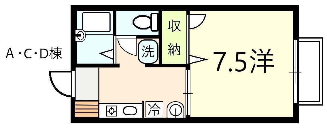 ハイツアベリオ(1K/1階)の間取り写真