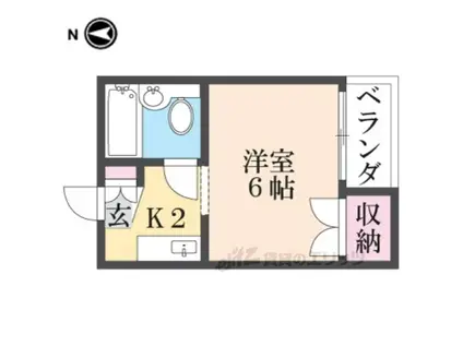 リピエーノ萱島(1K/4階)の間取り写真