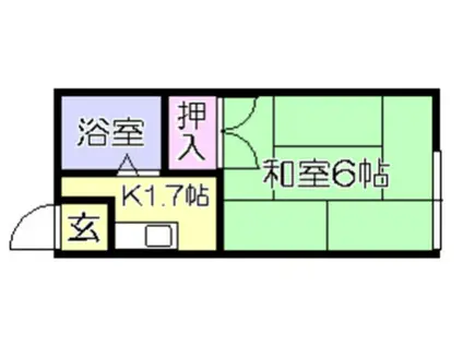 パナハイツ(1K/2階)の間取り写真