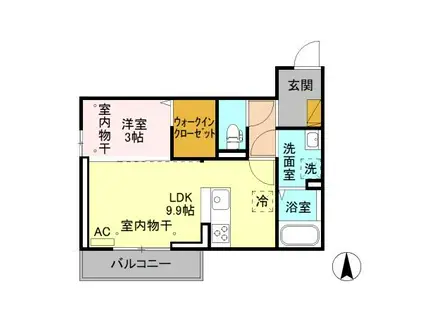 サニーガーデン(1LDK/3階)の間取り写真