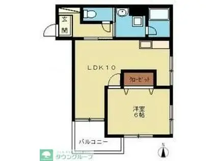 メゾンあさよし(1LDK/2階)の間取り写真