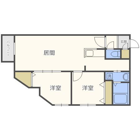 リュクスN22(2LDK/5階)の間取り写真