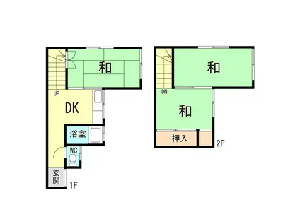 ユニオンハイツ(3DK/1階)の間取り写真