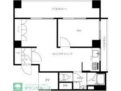 サーラ白金(1LDK/6階)の間取り写真