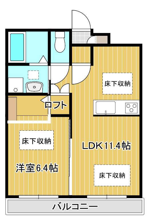 スカイガーデン(1LDK/1階)の間取り写真