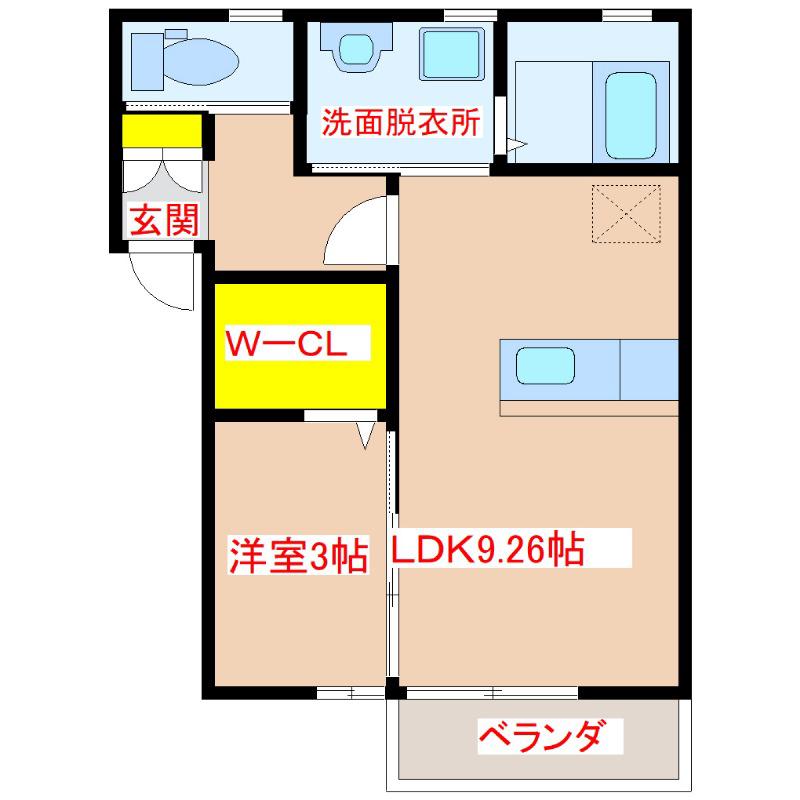 EPCOT・SPACE(1LDK/2階)の間取り写真