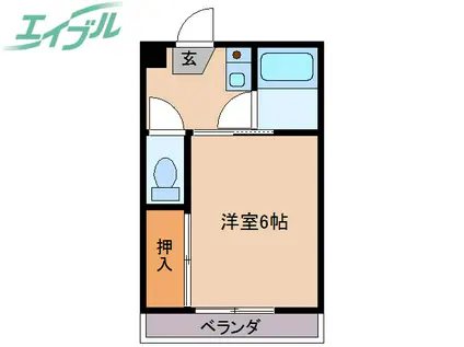 ジョイフル伊勢(1K/3階)の間取り写真