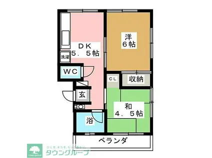 第一長縄ビル(1LDK/3階)の間取り写真