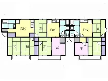 プレジール高田II(3DK/1階)の間取り写真
