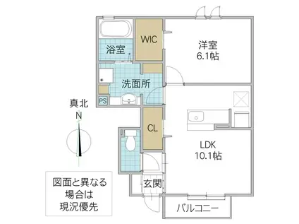 メゾンもみじの郷(1LDK/1階)の間取り写真
