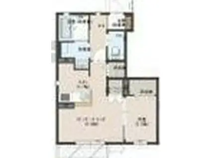 ヴァンベール D棟(1LDK/1階)の間取り写真