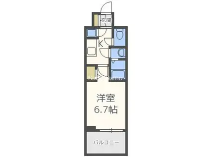 レジュールアッシュ中之島サウス(1K/11階)の間取り写真