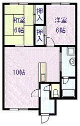 共立マリンハウス(2LDK/2階)の間取り写真