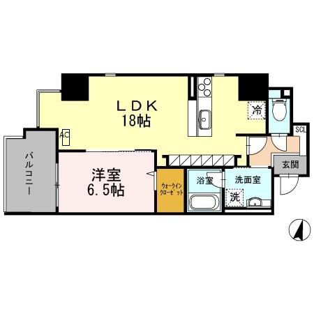 YS COURT東梅田(1LDK/9階)の間取り写真
