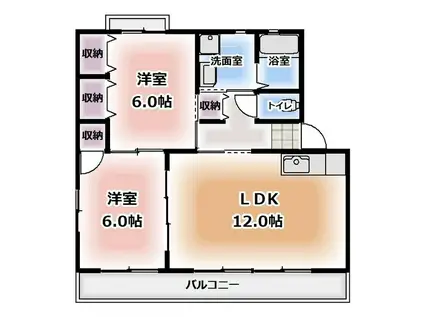 サンローゼIII(2LDK/2階)の間取り写真