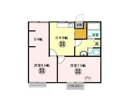 第二十王堂ハイツ(2DK/1階)の間取り写真