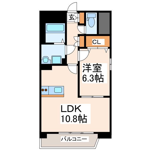 オーネスト九品寺(1LDK/8階)の間取り写真