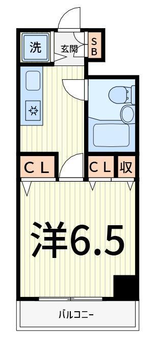 葛飾第一ビル(1K/6階)の間取り写真