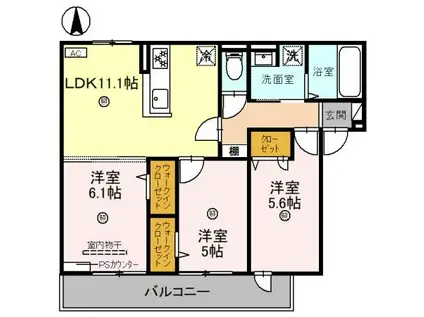 D-ROOM京都壬生(3LDK/3階)の間取り写真