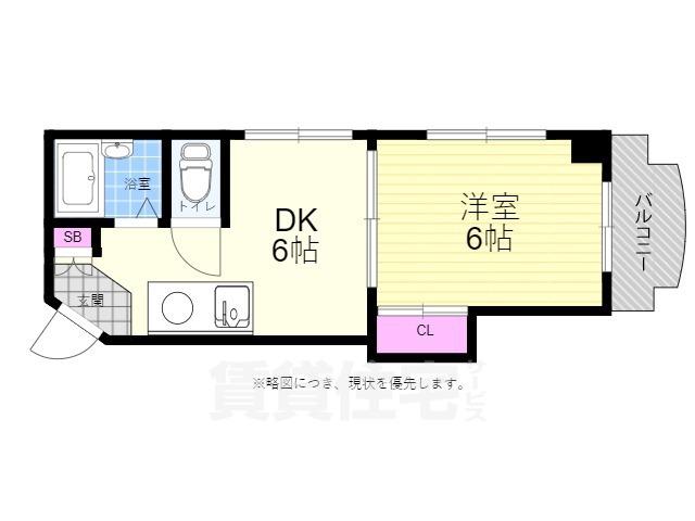 清和京橋ビル(1DK/3階)の間取り写真