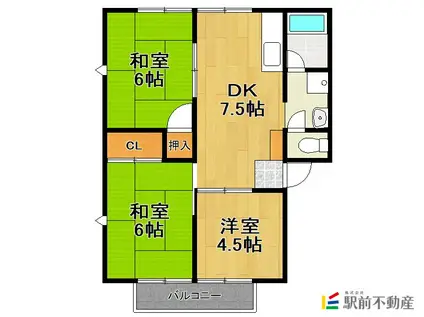 エクセレントハイツA(3DK/1階)の間取り写真