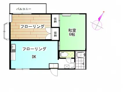 エクセルタウン(2DK/2階)の間取り写真