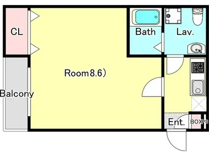 ジーメゾン北越谷ウエスト(1K/1階)の間取り写真