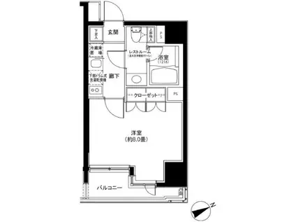 カスタリア日本橋(1K/5階)の間取り写真