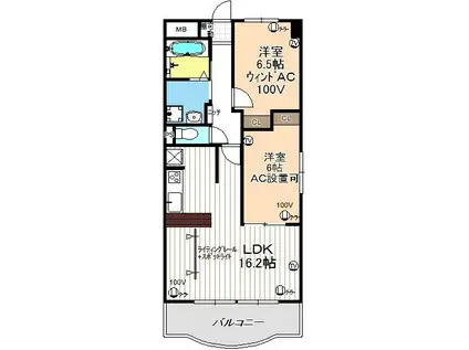 レジデンス光和II(2LDK/7階)の間取り写真