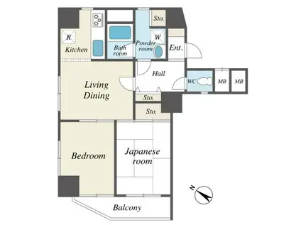 ベルフォーレ(2DK/1階)の間取り写真