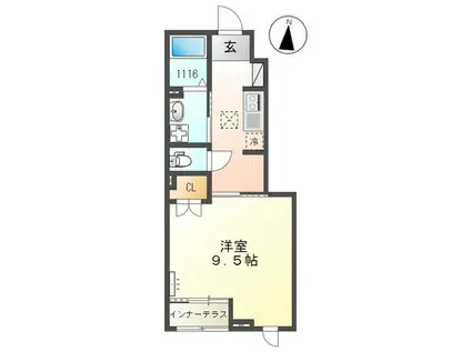 ノーブルコートオノダ(1K/1階)の間取り写真