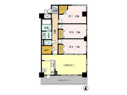 スタースクエア(3LDK/3階)の間取り写真