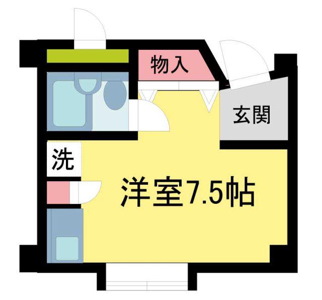 ロイヤルコート上池田(1K/1階)の間取り写真